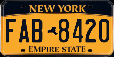 NY license plate FAB8420