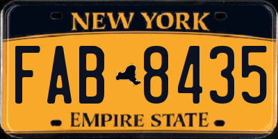 NY license plate FAB8435