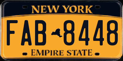 NY license plate FAB8448