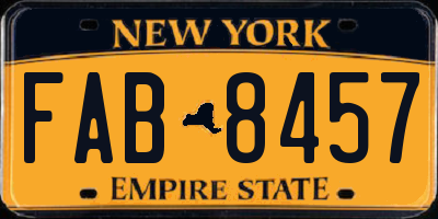NY license plate FAB8457