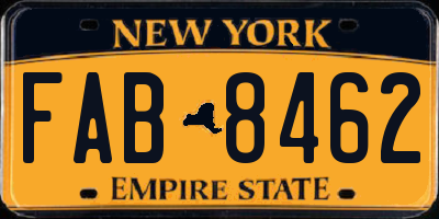 NY license plate FAB8462