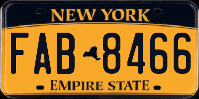 NY license plate FAB8466