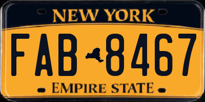 NY license plate FAB8467