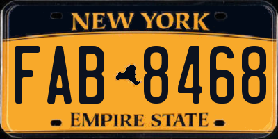 NY license plate FAB8468