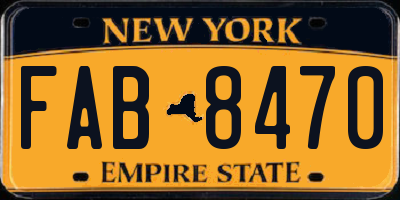 NY license plate FAB8470