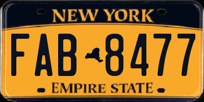 NY license plate FAB8477