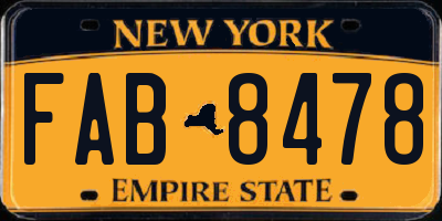 NY license plate FAB8478