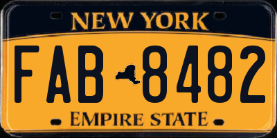 NY license plate FAB8482