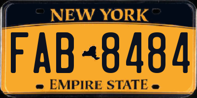 NY license plate FAB8484