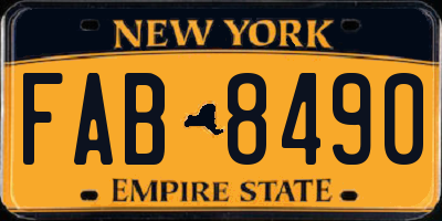 NY license plate FAB8490