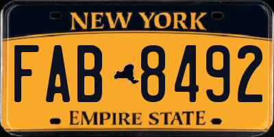 NY license plate FAB8492