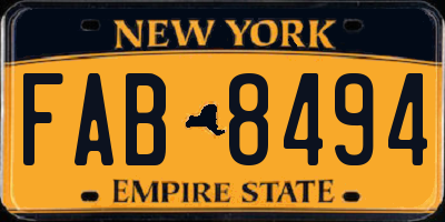NY license plate FAB8494