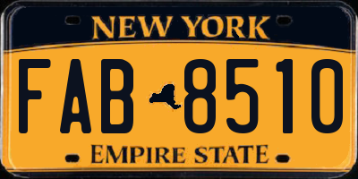 NY license plate FAB8510