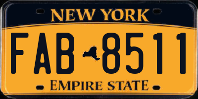 NY license plate FAB8511