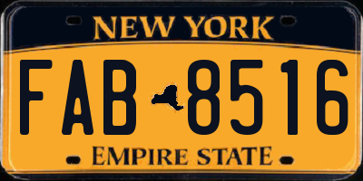 NY license plate FAB8516