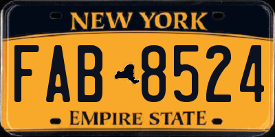 NY license plate FAB8524