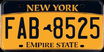 NY license plate FAB8525