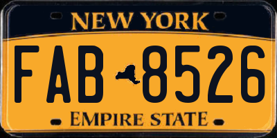 NY license plate FAB8526
