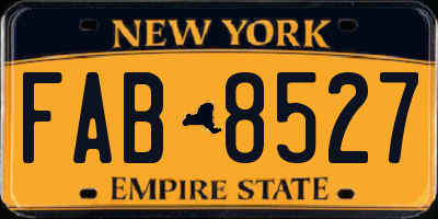 NY license plate FAB8527