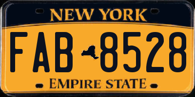 NY license plate FAB8528
