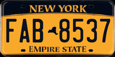 NY license plate FAB8537