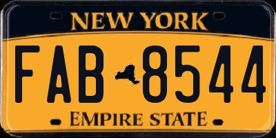 NY license plate FAB8544