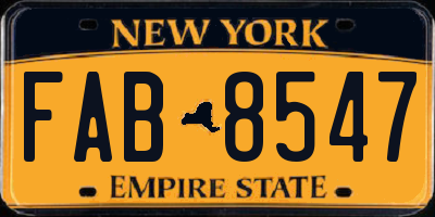 NY license plate FAB8547