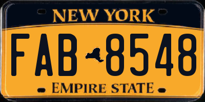 NY license plate FAB8548