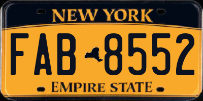 NY license plate FAB8552