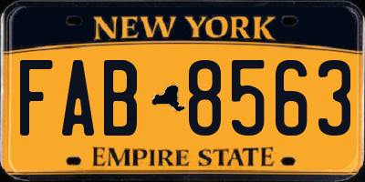 NY license plate FAB8563