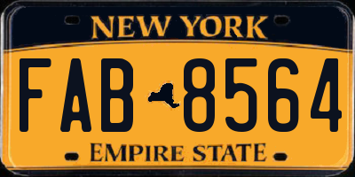 NY license plate FAB8564