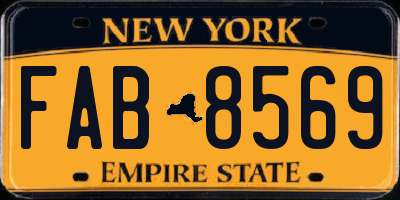 NY license plate FAB8569