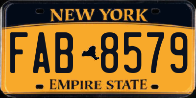 NY license plate FAB8579