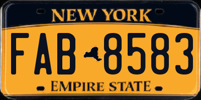 NY license plate FAB8583
