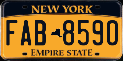 NY license plate FAB8590
