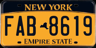 NY license plate FAB8619