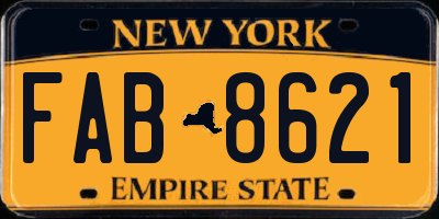 NY license plate FAB8621