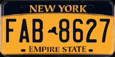 NY license plate FAB8627