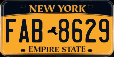 NY license plate FAB8629