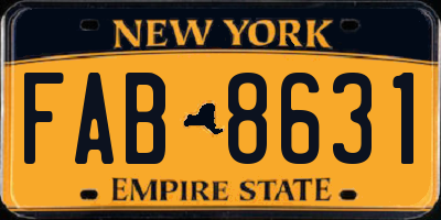 NY license plate FAB8631