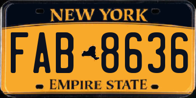 NY license plate FAB8636