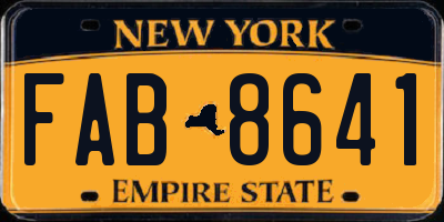 NY license plate FAB8641