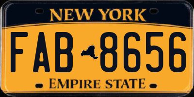NY license plate FAB8656