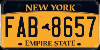 NY license plate FAB8657
