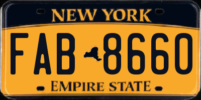 NY license plate FAB8660