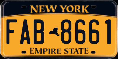 NY license plate FAB8661