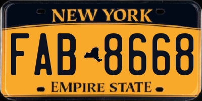 NY license plate FAB8668