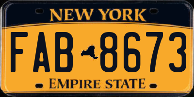 NY license plate FAB8673