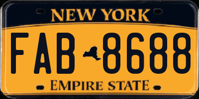 NY license plate FAB8688