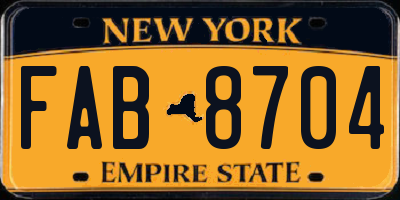 NY license plate FAB8704